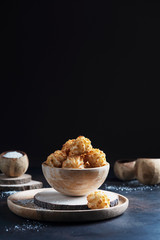 Traditional italian cookies with coconut