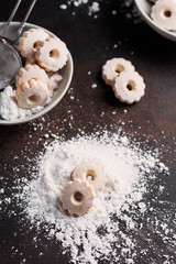 homemade cookies with powdered sugar