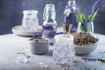 Summer cold drink with lavender