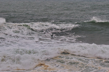 Surf in Hawaii. Big waves in Maui. Drone photo