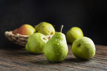 Fototapeta na wymiar Sweet green pears