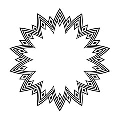 American ethnic indigenous round border frame set