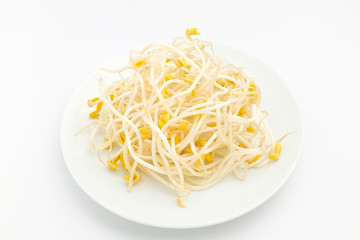Bean sprouts on white background