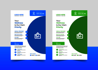 Corporate modern healthcare and medical a4 flyer design template, Medical care and hospital flyer template