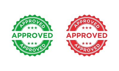 Obraz premium Approved stamp, label, sticker or stick flat vector icon