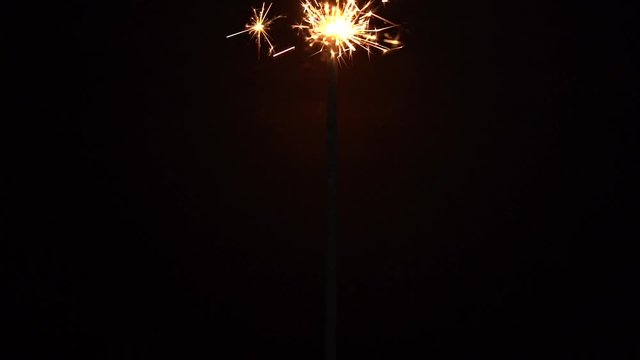 Sparklers slow motion black background