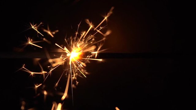 Sparklers slow motion black background