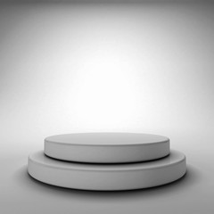 Abstract minimal modern round pedestal or podium.