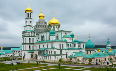 Fototapeta na wymiar Ensemble of the resurrection new Jerusalem monastery in the Istrinsky district of the Moscow region.