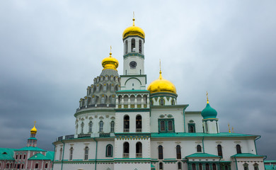 Fototapeta na wymiar Ensemble of the resurrection new Jerusalem monastery in the Istrinsky district of the Moscow region.