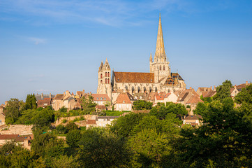 Historic town of Autun with famous Cathedrale Saint-Lazare d'Autun, Saone-et-Loire, Burgundy, France