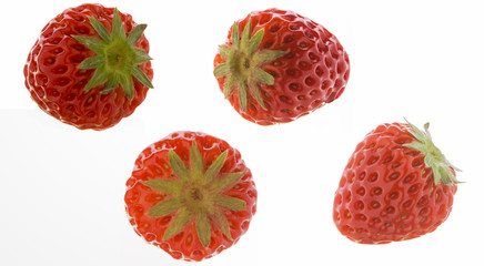 Set of strawberry in white background.