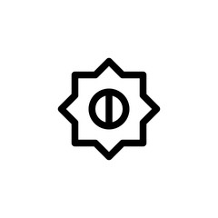 Screen Brightness and Contrast Icon, isolated on white. User Interface Outline Icon.
