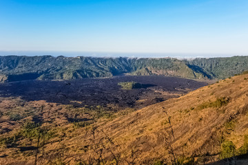 Fototapeta na wymiar Morning panorama view from top of Batur volcano