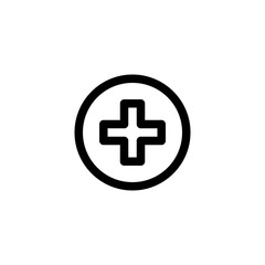 Add Icon, isolated on white. User Interface Outline Icon.
