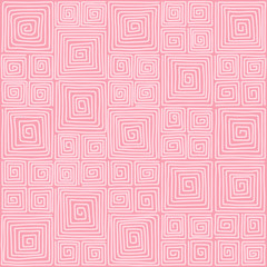 Pink and white, optical squares seamless pattern. Hand draw, stock illustration.