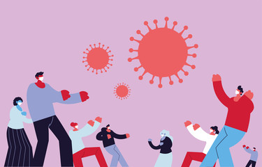 people with medical mask, fight against coronavirus