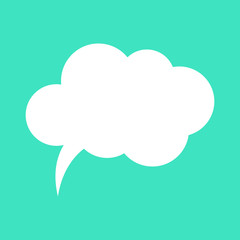 Cartoon speech or think bubble, empty communication cloud. Vector design element.