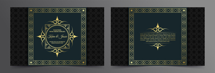 Luxury invitation card vector design vintage style	