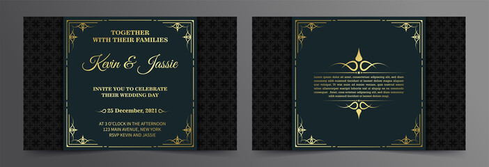 Luxury invitation card vector design vintage style	