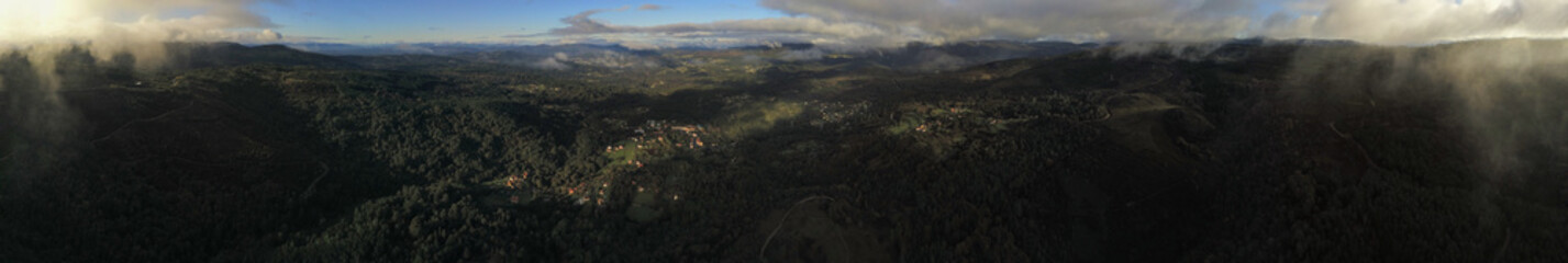 Fototapeta na wymiar Aerial view in landscape of Pontevedra. Covelos. Galicia,Spain.Drone Photo