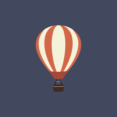 Fototapeta premium Hot air balloon icon on blue background Stock vector illustration