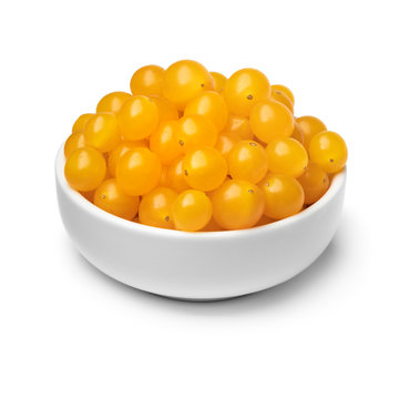 Bowl with fresh yellow Tomberry tomatoes