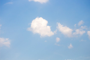 Bright blue sky with white clouds for background or wallpapers