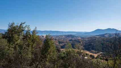 Fototapeta na wymiar View on the lake and mountains in summer, california