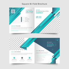 Multipurpose modern corporate square bi-fold brochure design template