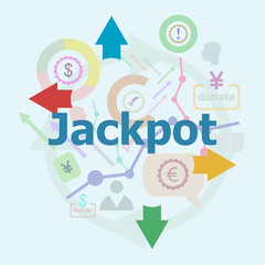 Text Jackpot. Business concept. Abstract infographics options template. Can be used for workflow layout, diagram.