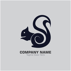 Squirrel Stand and stylish modern logo template design