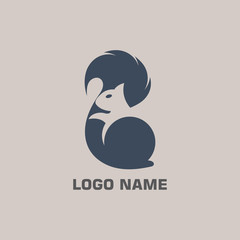 Squirrel Stand and stylish modern logo template design