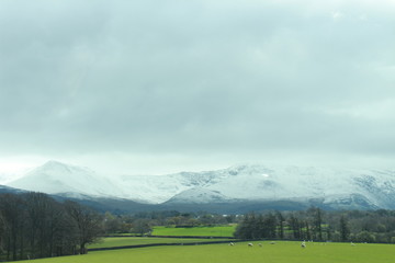 mountain landscape with snow