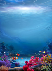 Fototapeta na wymiar Natural ocean bottom background