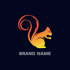 Squirrel Modern Gradient and stylish simple logo template design
