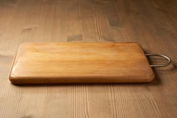 wood cutting board on table