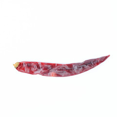 Red dried chilli isolated on white background as package design element
