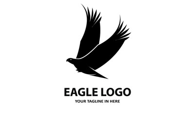 silhouette A simple eagle, suitable for business symbols or logos	
