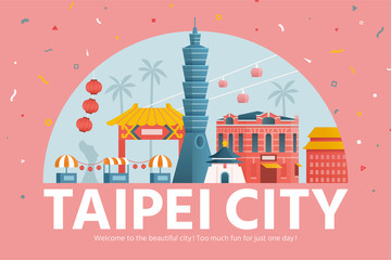 Taipei tourism banner template