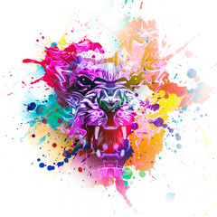 abstract colorful background with tiger