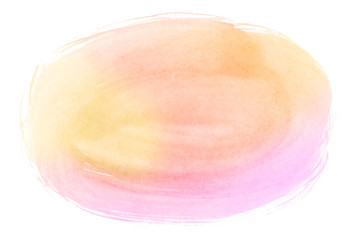 Multicolored watercolor stains in pastel colors with natural stains on a paper basis. Isolated hand-drawn frame for design. Abstract unique background.