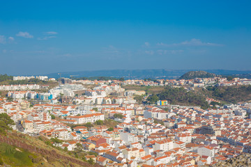 Fototapeta na wymiar beautiful seaside resort of Nazare in Portugal