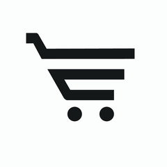 Stylish Shopping Cart Icon. Vector.