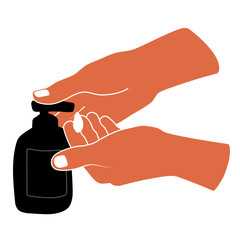 Use hand sanitizer, covid-19 corona virus prevention. Vector illustration.