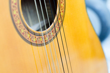 Obraz premium acoustic guitar close up