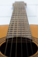 Obraz premium acoustic guitar close up