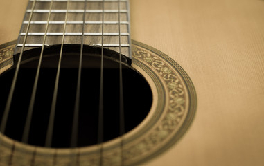 Obraz premium acoustic guitar close up
