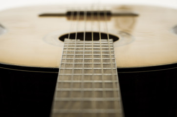 acoustic guitar on black background