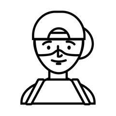 delivery service worker line style icon